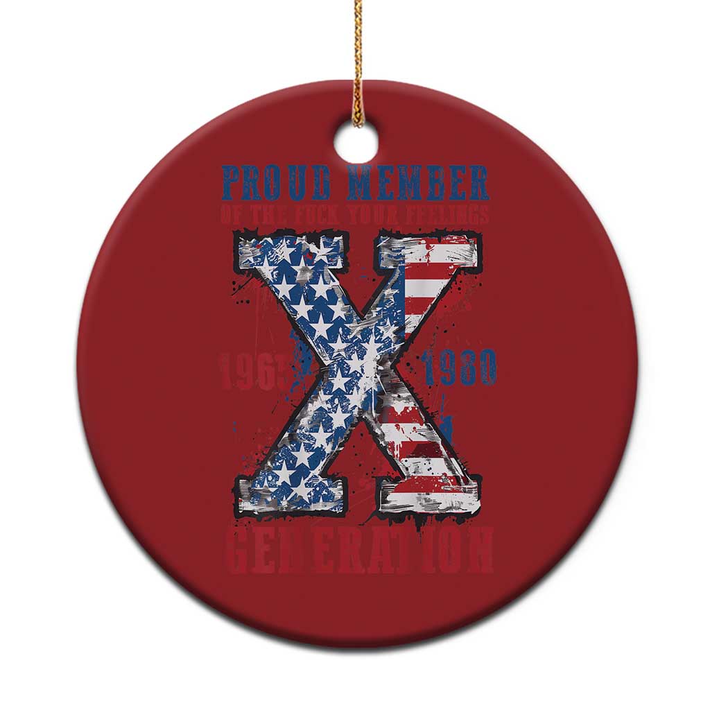 Generation X Christmas Ornament Proud Member Of The F Your Feelings Gen X 1965 1981 American Flag - Wonder Print Shop