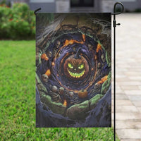 Evil Pumpkin Skull Pit Dark Fantasy 3D Halloween Optical Illusion Garden Flag