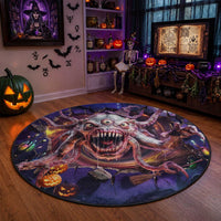 Tentacle Alien Monster Cosmic Horror 3D Halloween Optical Illusion Round Rug