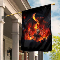 Skeleton Hello From Fiery Hell Pit 3D Halloween Optical Illusion Garden Flag