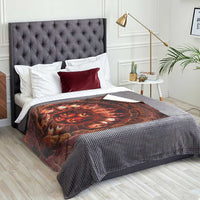 Cute Ghosts Witch in Evil Pumpkin Pit 3D Halloween Optical Illusion Throw Blanket
