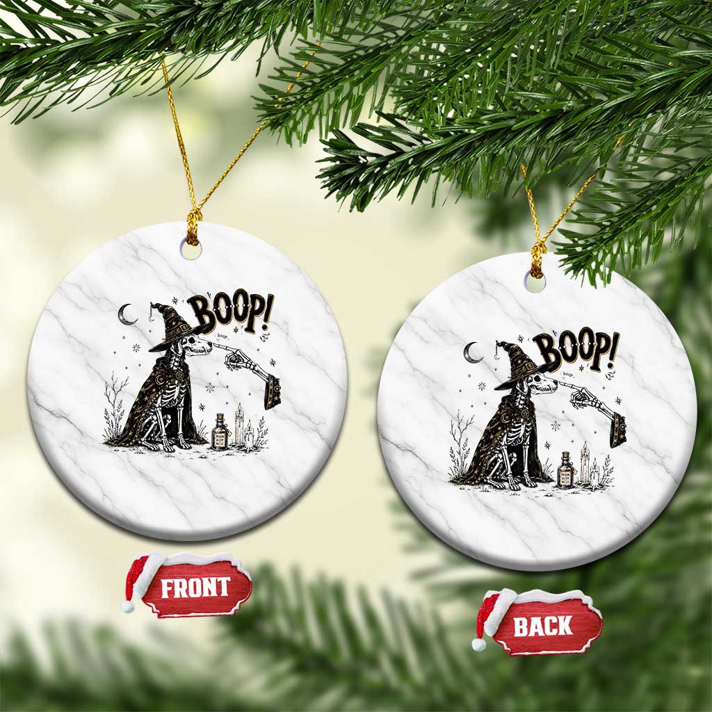 Skeleton Witch Dog Nose Boop Ceramic Ornament Vintage Halloween Gift for Dog Lovers