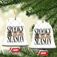 Spooky Season Camo Leopard Checkered Ghosts Halloween Graphic Ceramic Ornament
