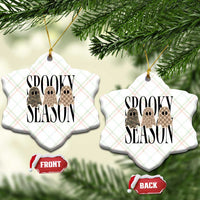 Spooky Season Camo Leopard Checkered Ghosts Halloween Graphic Ceramic Ornament