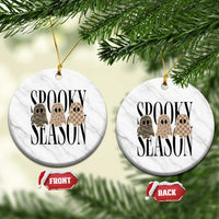 Spooky Season Camo Leopard Checkered Ghosts Halloween Graphic Ceramic Ornament