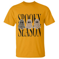 Spooky Season Camo Leopard Checkered Ghosts Halloween Graphic T Shirt