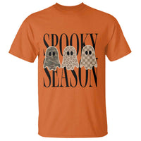 Spooky Season Camo Leopard Checkered Ghosts Halloween Graphic T Shirt
