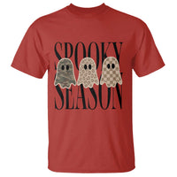 Spooky Season Camo Leopard Checkered Ghosts Halloween Graphic T Shirt