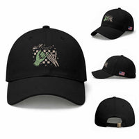 Witch Hand and Skeleton Pinky Promise Graphic Baseball Cap Retro Spooky Halloween Gift