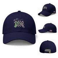 Witch Hand and Skeleton Pinky Promise Graphic Baseball Cap Retro Spooky Halloween Gift
