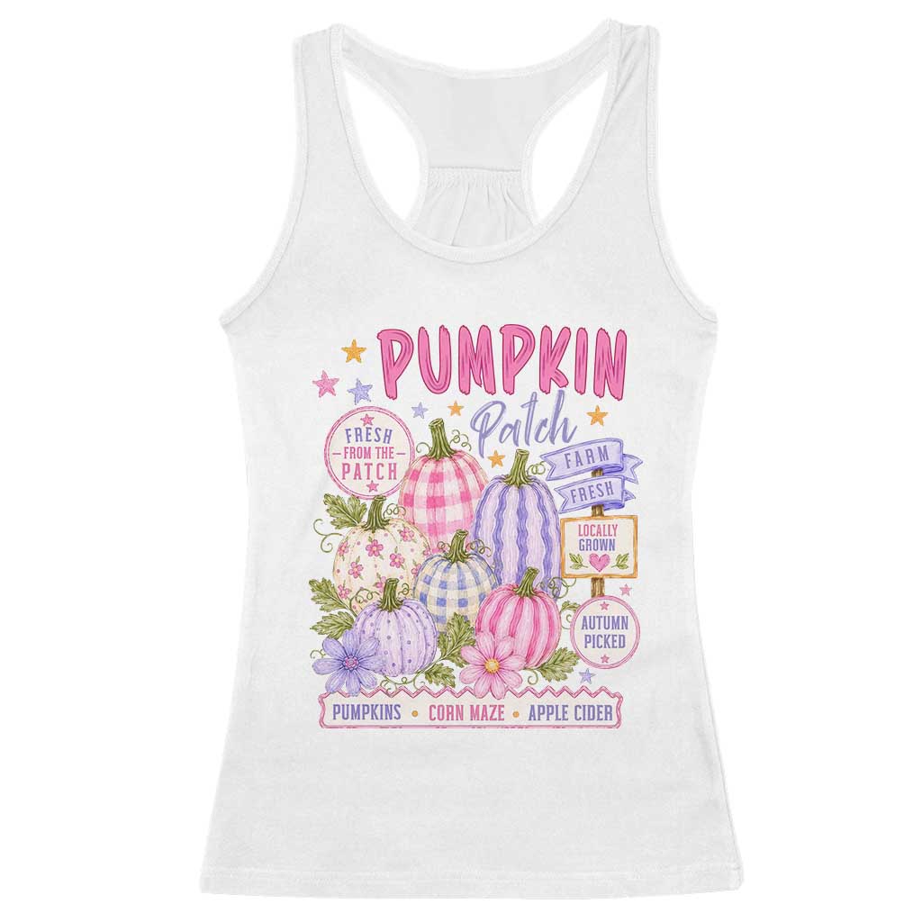 Coquette Cottagecore Pumpkin Patch Farm Fresh Racerback Tank Top Pastel Autumn Gingham Fall Farmers Market