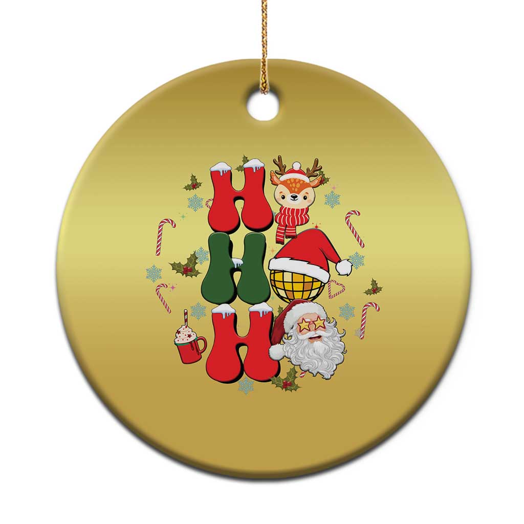 Retro Groovy Christmas Ho Ho Ho Reindeer Disco Ball Santa Xmas Christmas Ornament - Wonder Print Shop