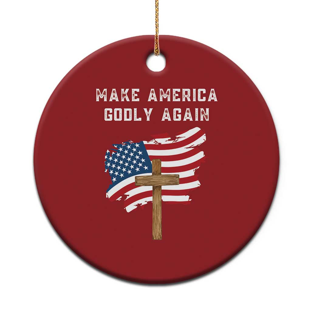 Christian Faith Christmas Ornament Make America Godly Again American Flag - Wonder Print Shop