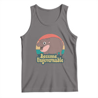 Dark gray baby tank top with hippo graphic and Become Ungovernable text