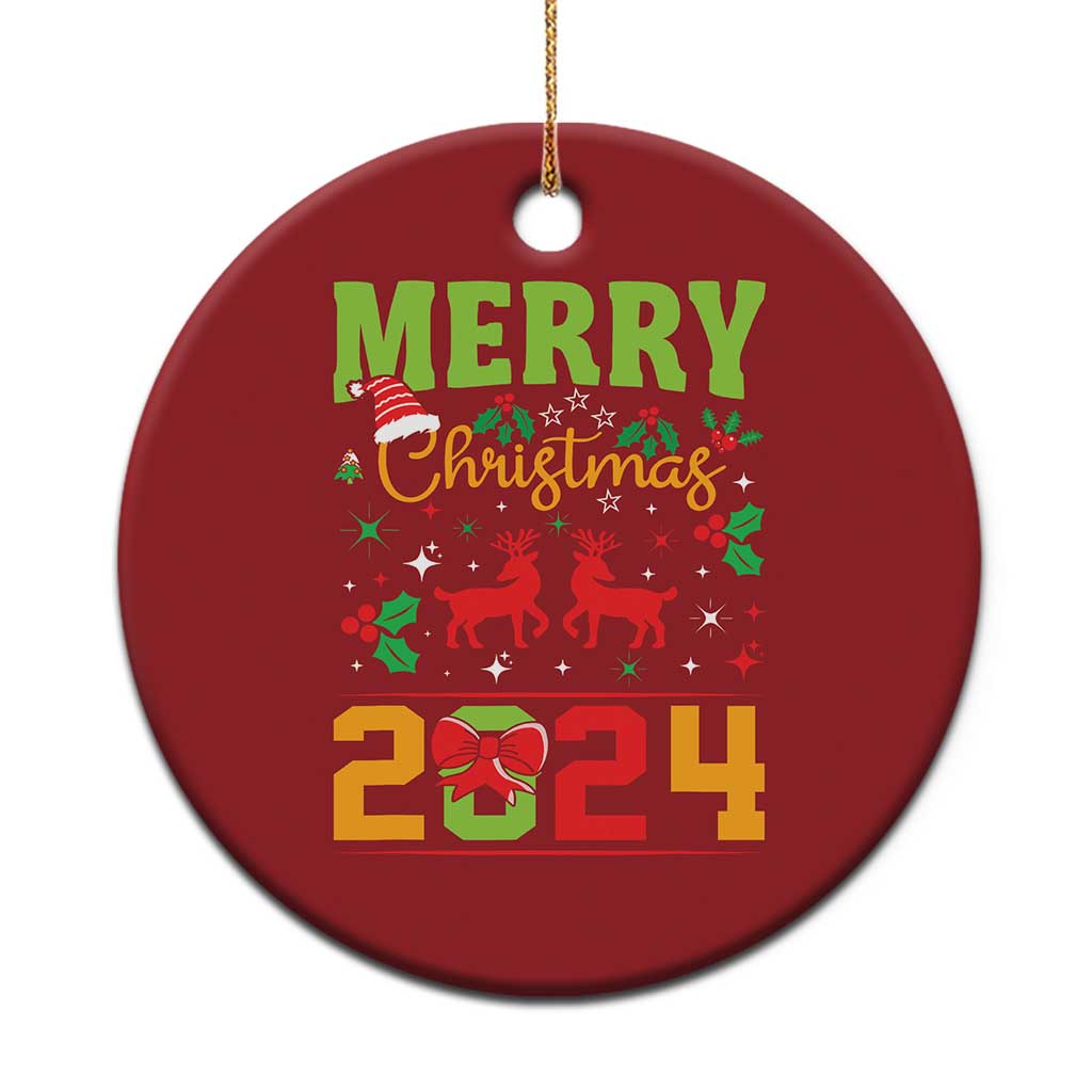 Merry Xmas 2024 Christmas Ornament Classic Festive Xmas Vibe - Wonder Print Shop