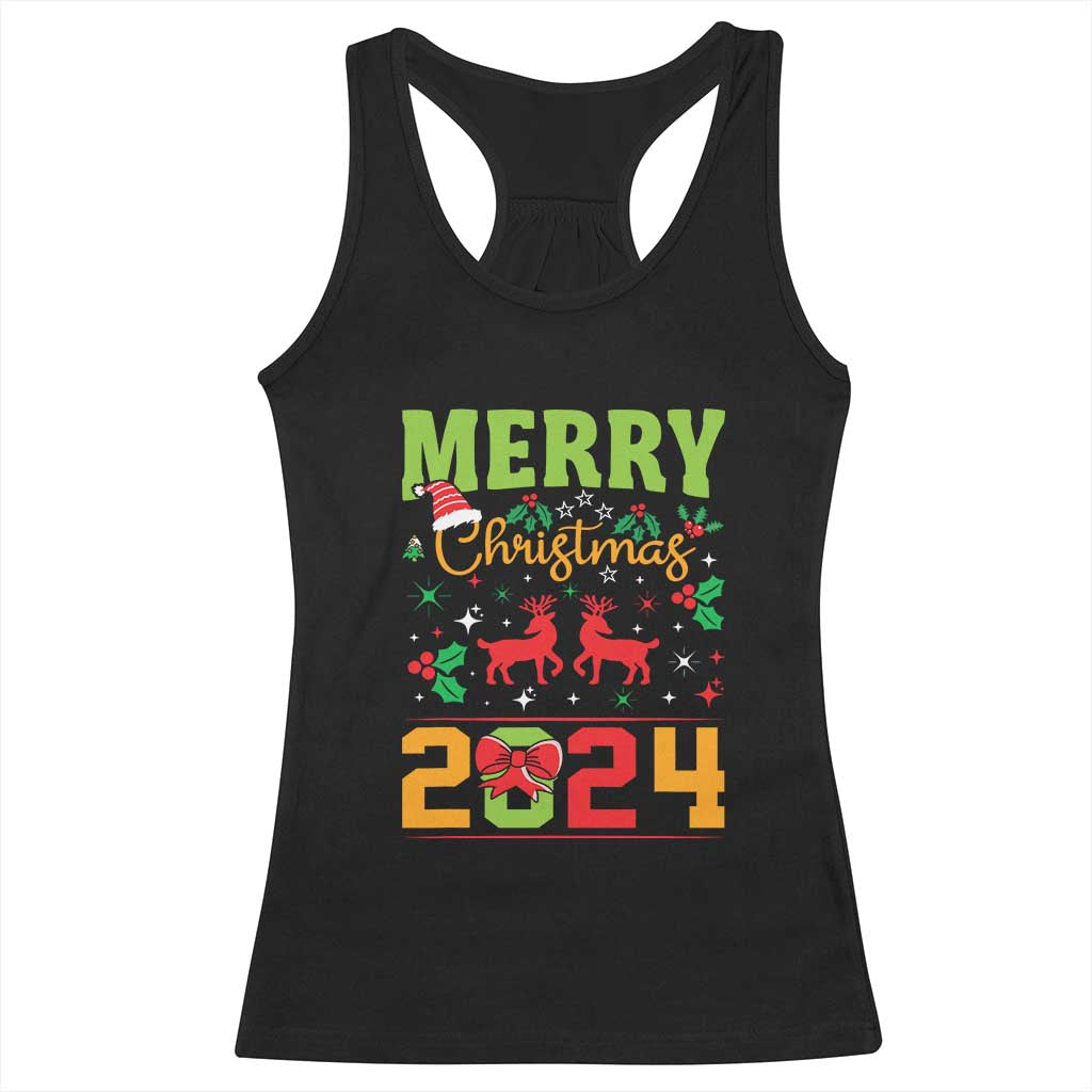 Merry Christmas 2024 Racerback Tank Top Classic Festive Xmas Vibe