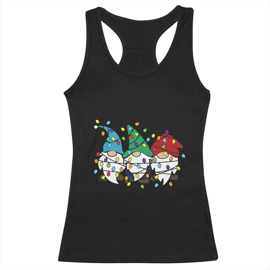 Christmas Gnomies Racerback Tank Top It's Fine I'm Fine Everything Is Fine