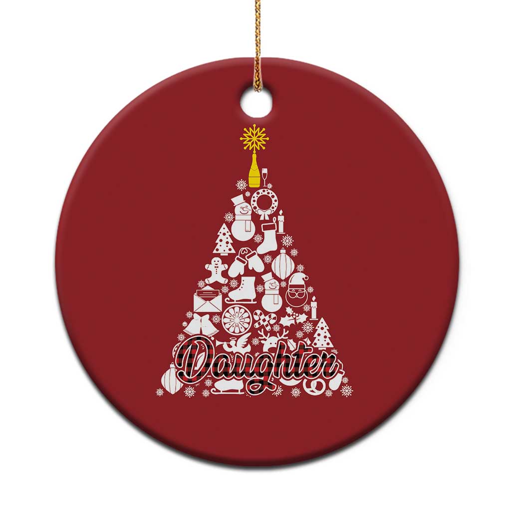 Xmas Tree Christmas Ornament Red Plaid Daughter - Wonder Print Shop