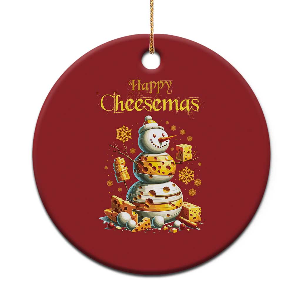 Xmas Cheese Lover Christmas Ornament Happy Cheesemas Merry Xmas - Wonder Print Shop