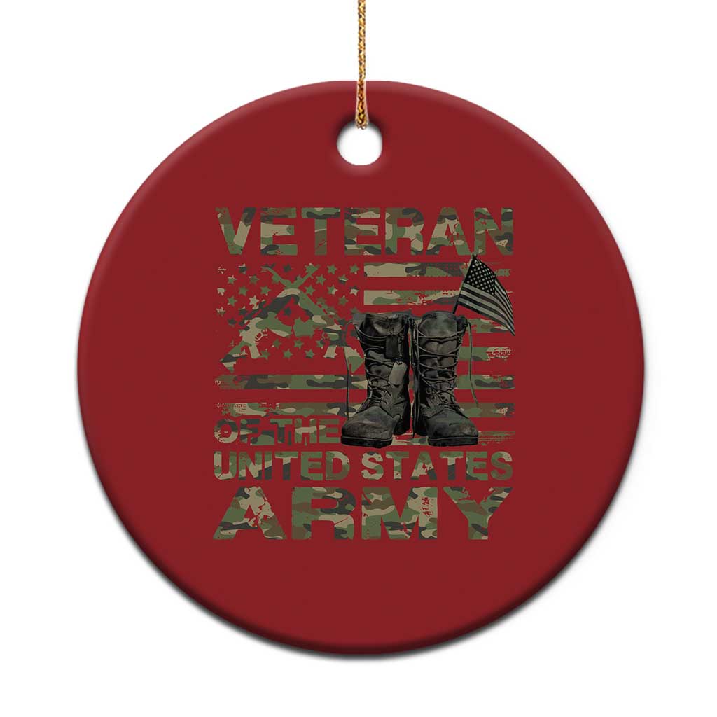 American Veteran Christmas Ornament Of The US Army Camouflage Flag - Wonder Print Shop