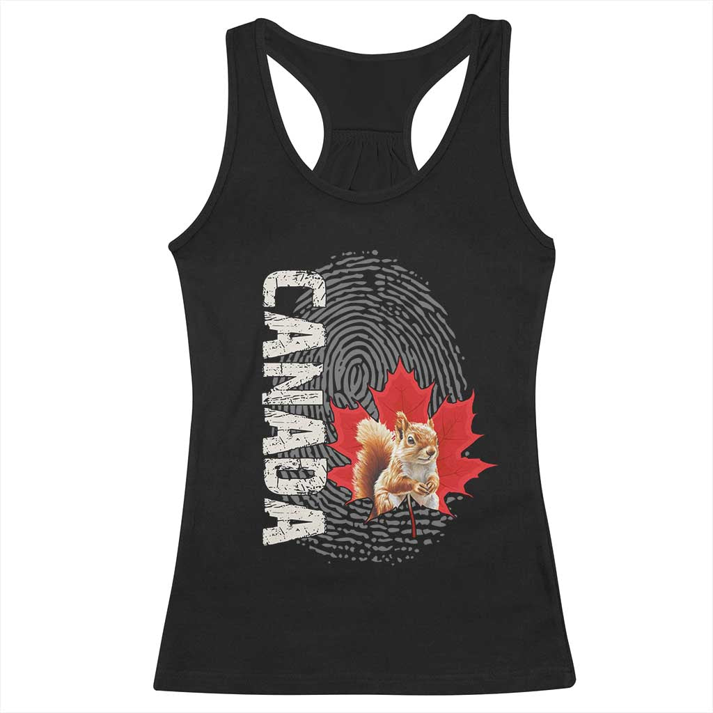 Canada Pride Racerback Tank Top Maple Leaf Squirrel Canadian Roots