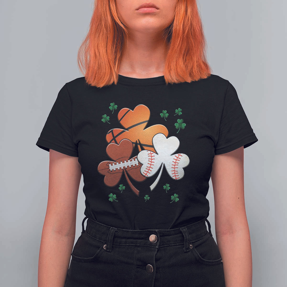 Football Basketball Baseball Shamrock T Shirt For Women Happy St Patricks Day Sport Lover