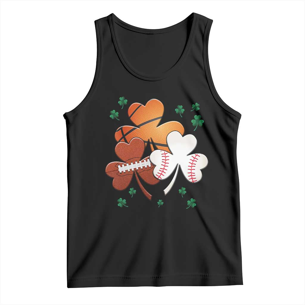 Football Basketball Baseball Shamrock Tank Top Happy St Patricks Day Sport Lover