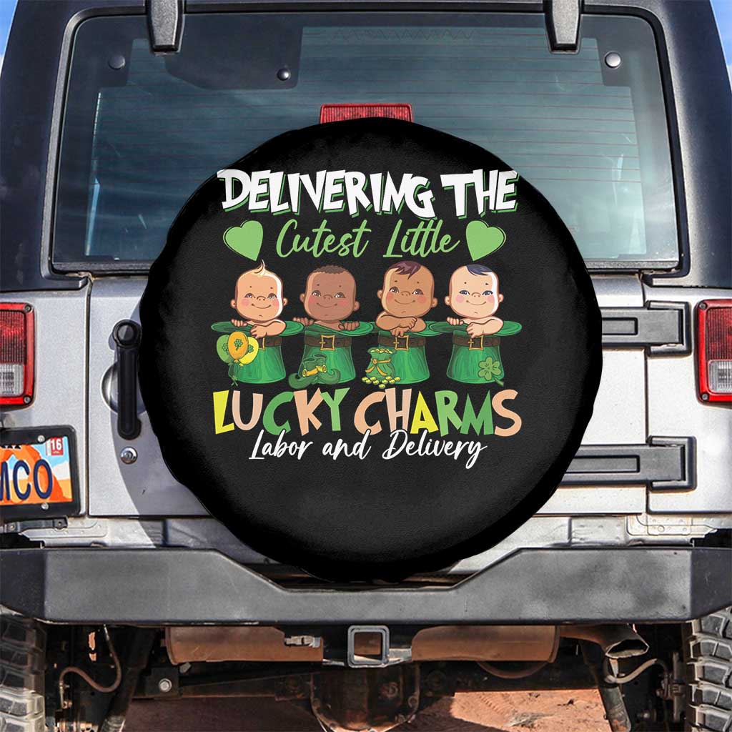 Labor and Delivery Nurse St Patrick's Day Spare Tire Cover Delivering The Cutest Little Lucky Charms