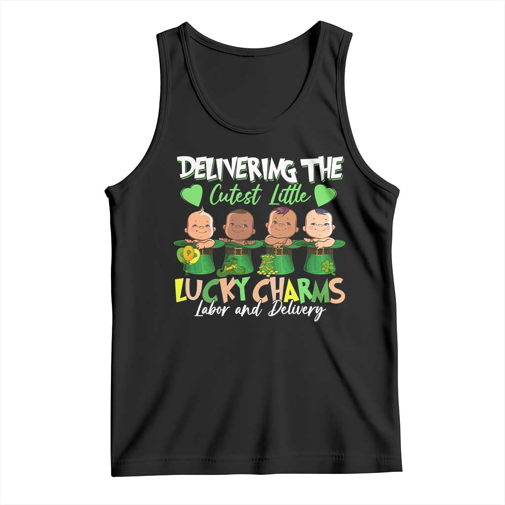 Labor and Delivery Nurse St Patrick's Day Tank Top Delivering The Cutest Little Lucky Charms