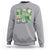 Teachers St Patrick's Day Sweatshirt One Lucky Teacher Retro Groovy