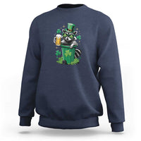 Funny St.Patrick's Day Raccoon Sweatshirt Patrick Drinking Irish