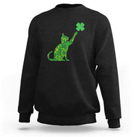 St Patricks Day Shamrock Cat Sweatshirt Saint Pattys Cats Lover