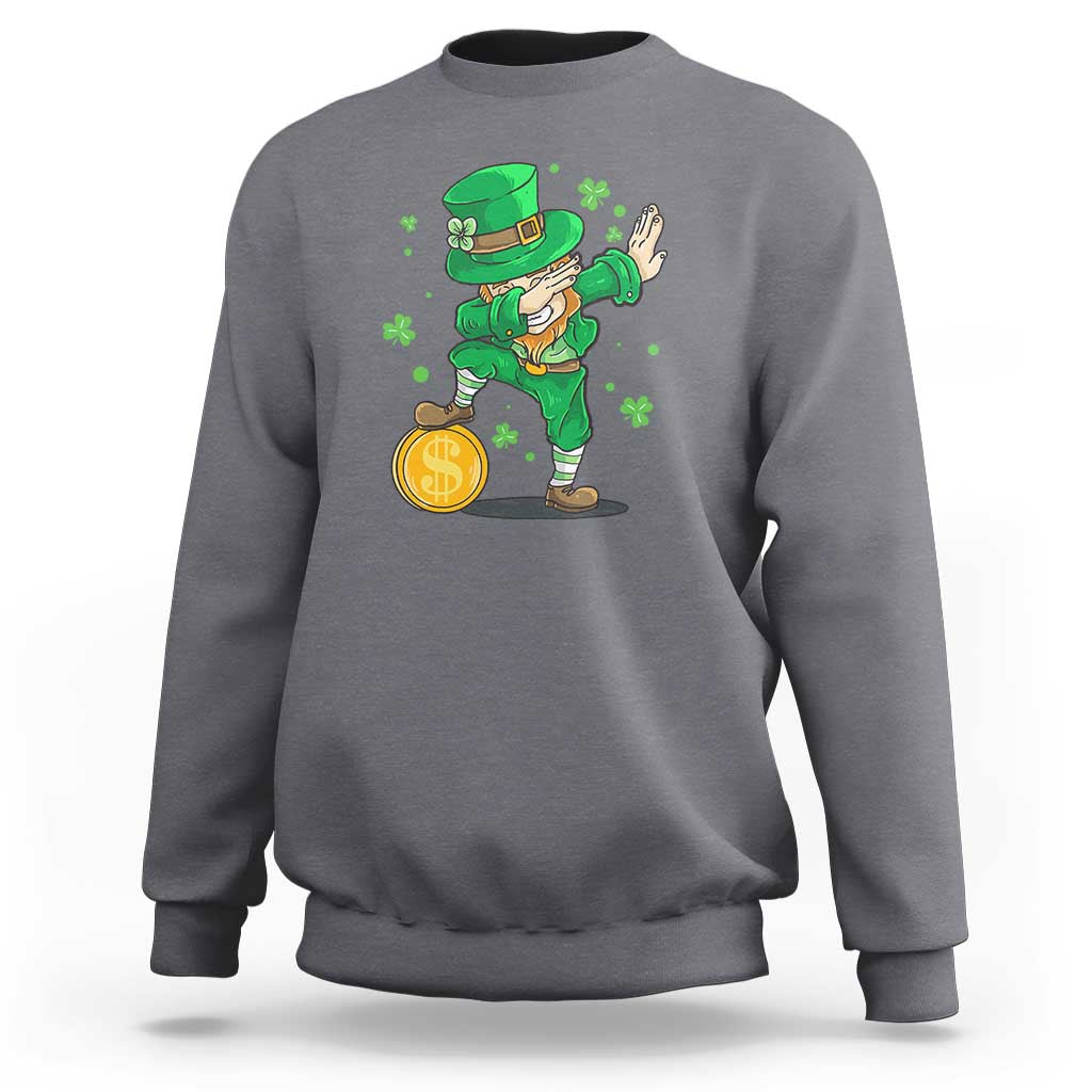 Cute Dabbing Leprechaun Sweatshirt Funny St Patricks Day