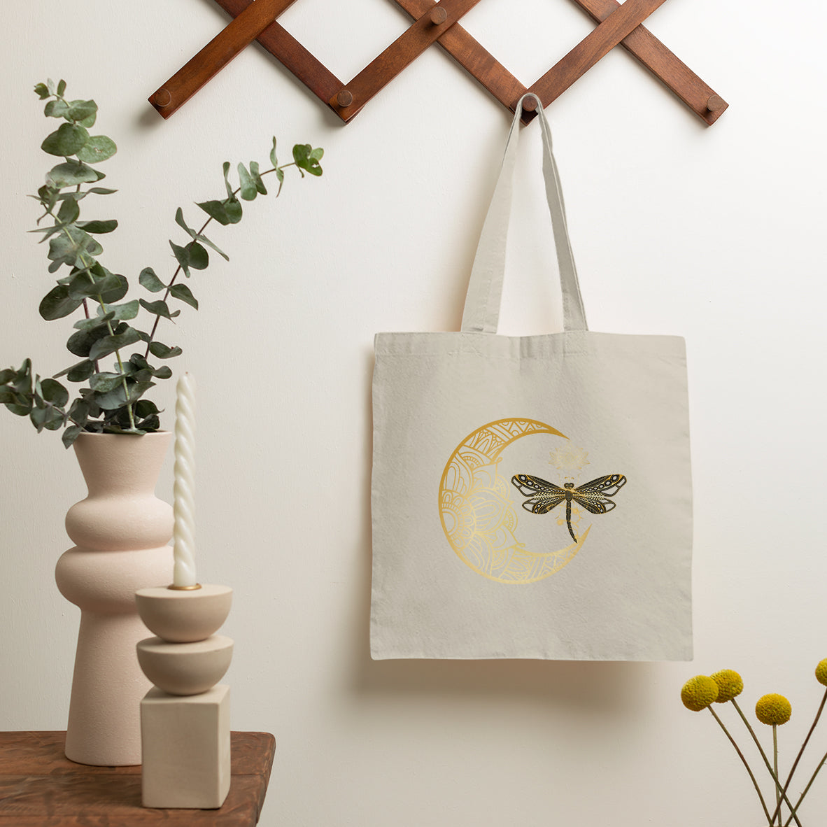 Mandala Dragonfly Spiritual Mystic Meditation Magical Tote Bag, Dragonfly Tote Bag, Dragonfly Gift, Spiritual Animal, Nature Lover Gift Tote Bag - Wonder Print Shop