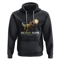 Black dinosaur graphic hoodie with front pocket and drawstring hood