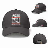 Funny 2A Math Word Problem Pro Gun Rights Baseball Cap 47 Guns Left Because I Lied About Having 12