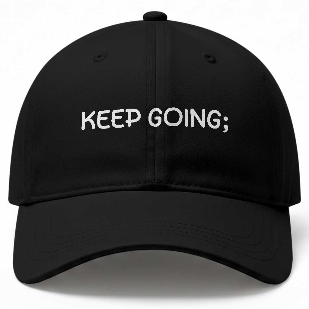 Keep Going Semicolon Suicide Prevention Awareness Baseball Cap Mental Health Support You Matter Inspiration Radiate Positivity