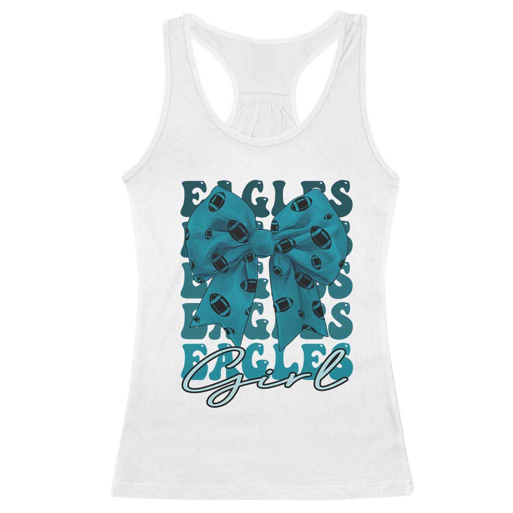 Eagle Girls Racerback Tank Top Midnight Green Coquette Bow Retro Vintage