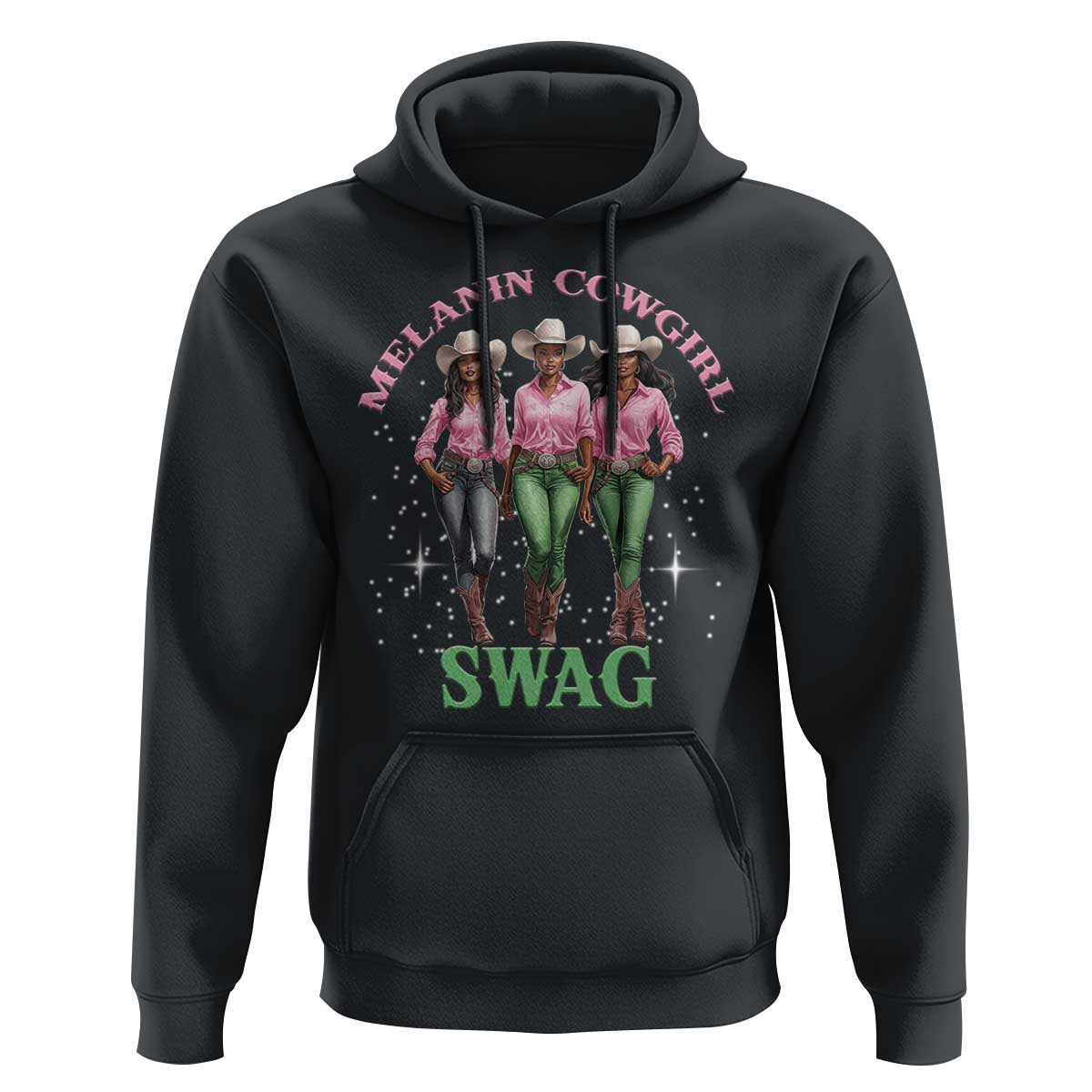 Melanin Cowgirl Swag Hoodie Pink Green African American Cowgirls Black History