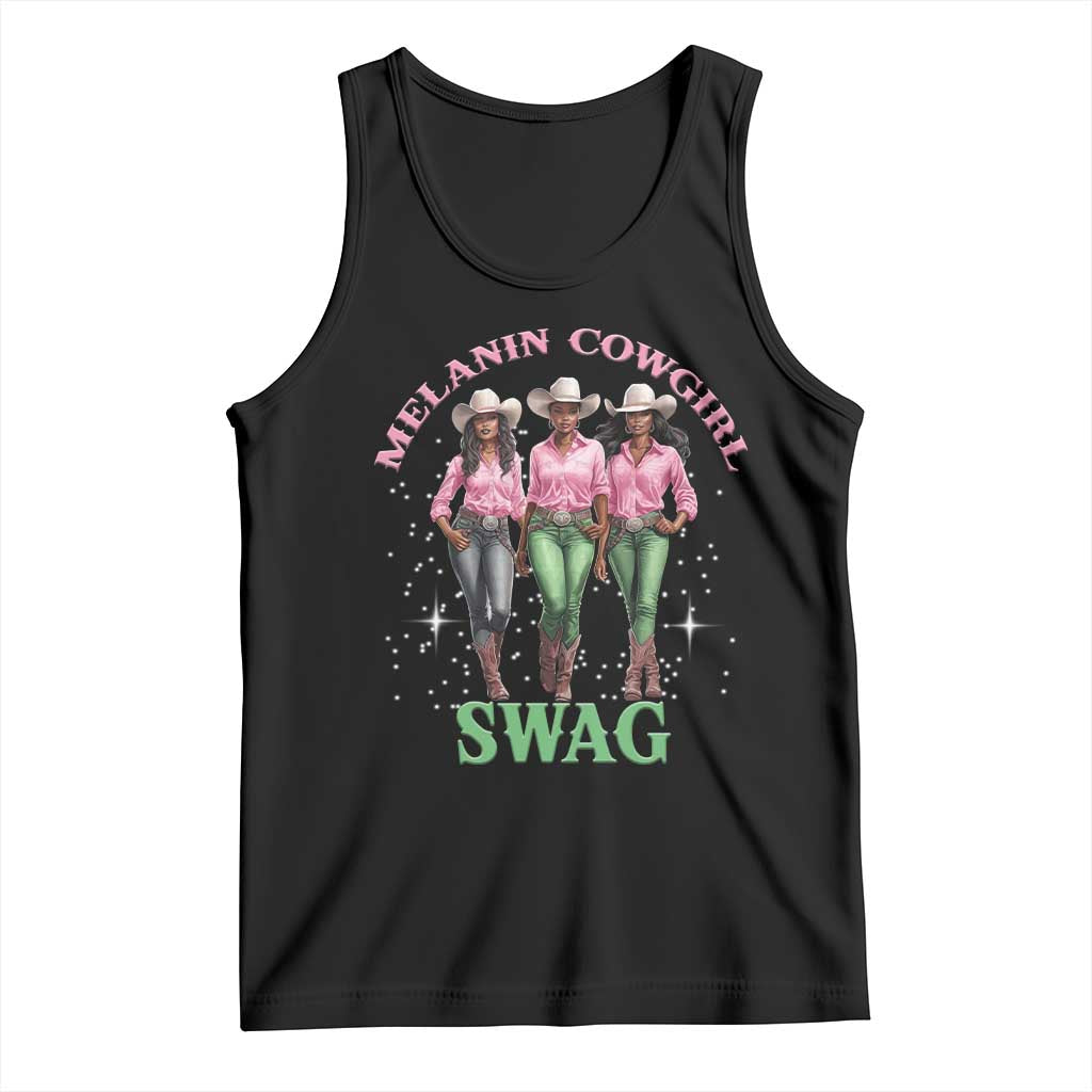 Melanin Cowgirl Swag Tank Top Pink Green African American Cowgirls Black History