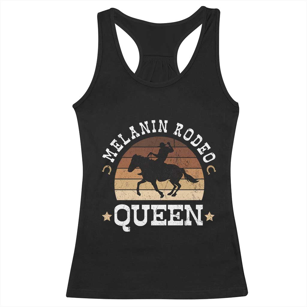 Melanin Rodeo Queen Racerback Tank Top Cowgirl Riding Horse African American Cowgirls Retro