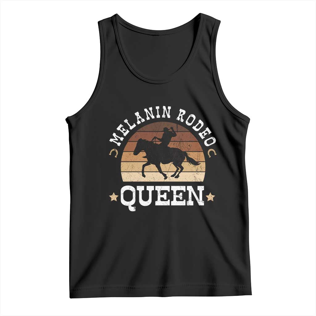 Melanin Rodeo Queen Tank Top Cowgirl Riding Horse African American Cowgirls Retro