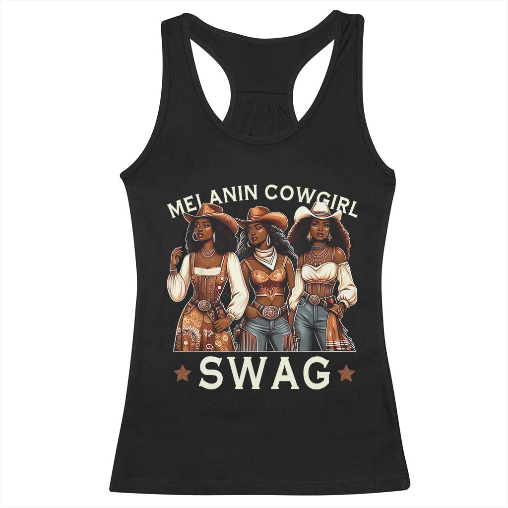 Melanin Cowgirl Swag Racerback Tank Top Cool African American Cowgirls Black History