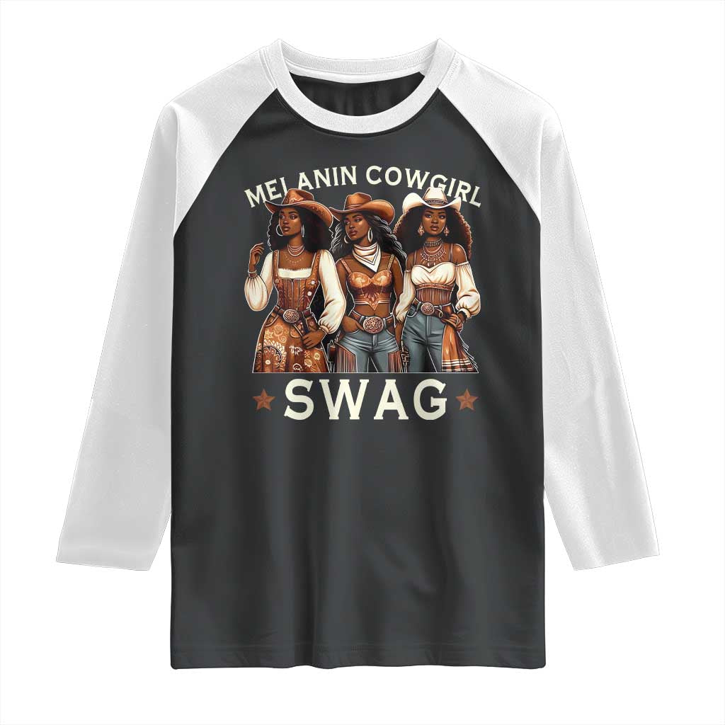 Melanin Cowgirl Swag Raglan Shirt Cool African American Cowgirls Black History