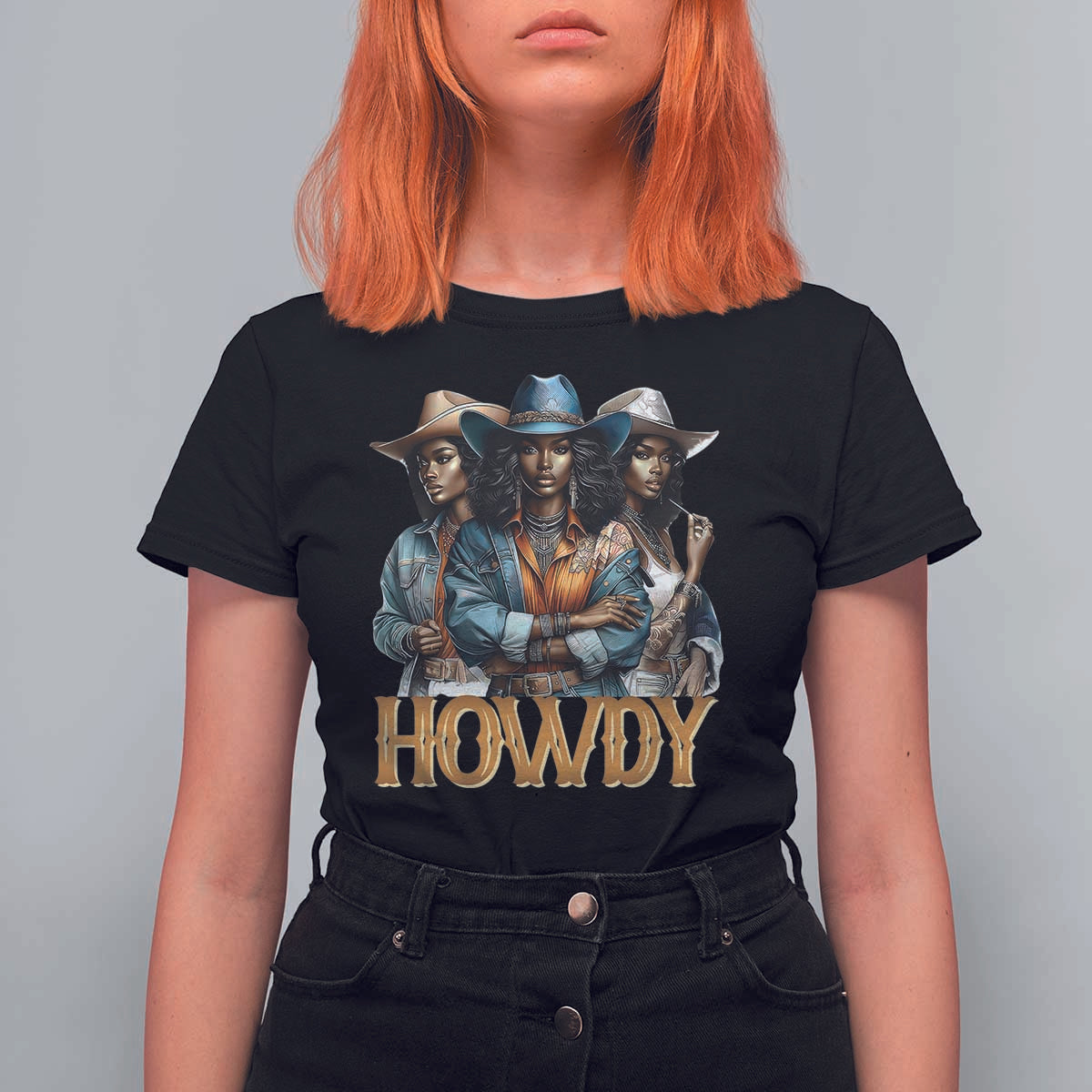 Howdy Melanin Cowgirl T Shirt For Women Retro Western Rodeo African American Women Black History