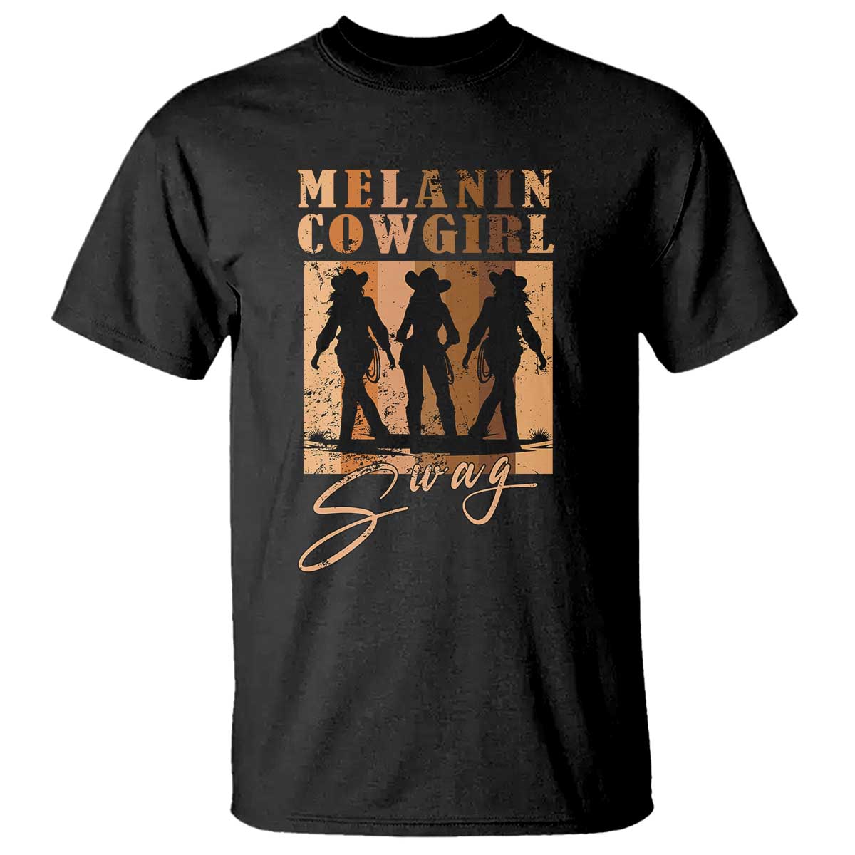 Melanin Cowgirl Swag T Shirt African American Cowgirls Black History Pride Retro