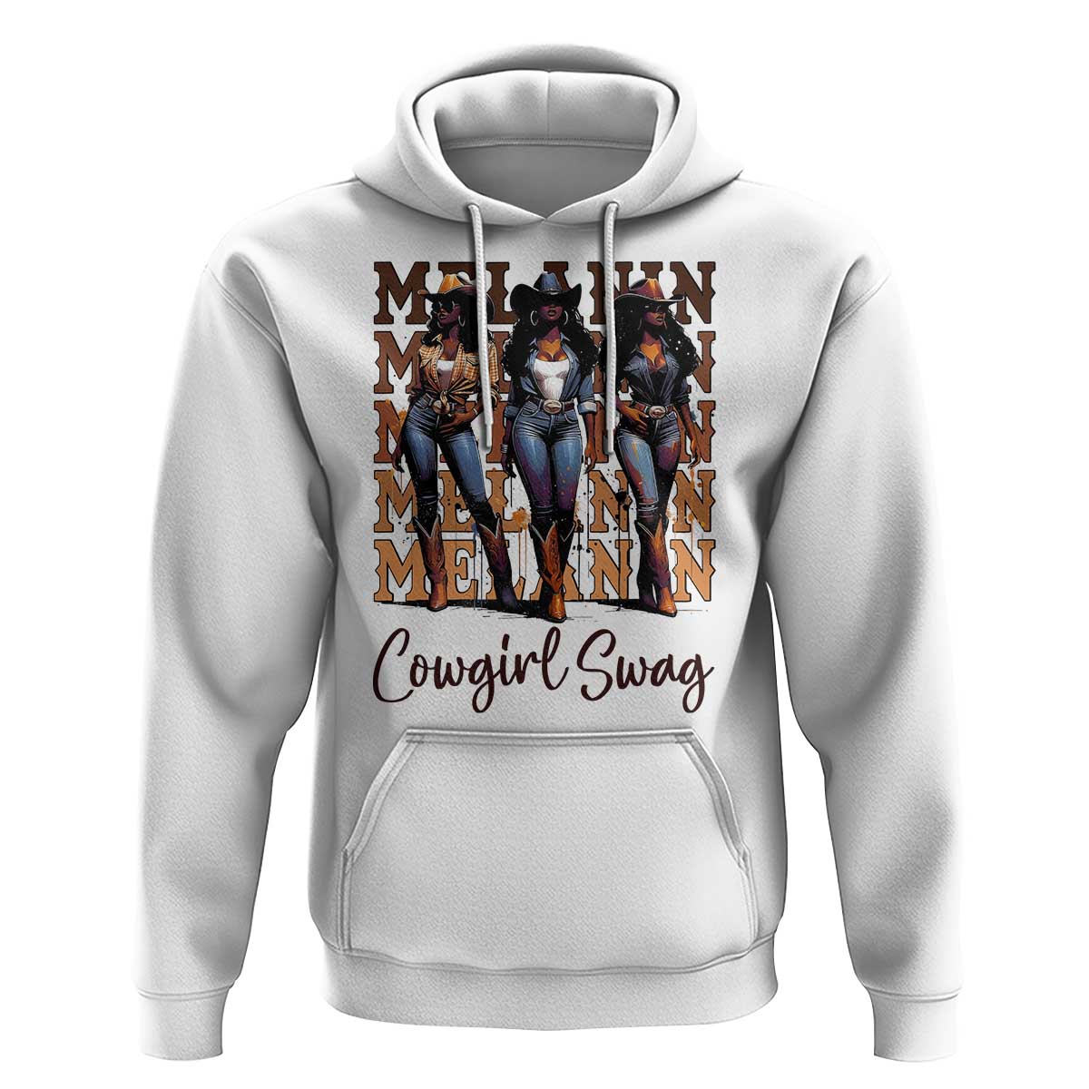 Melanin Cowgirl Swag Hoodie African American Cowgirls Black History Pride