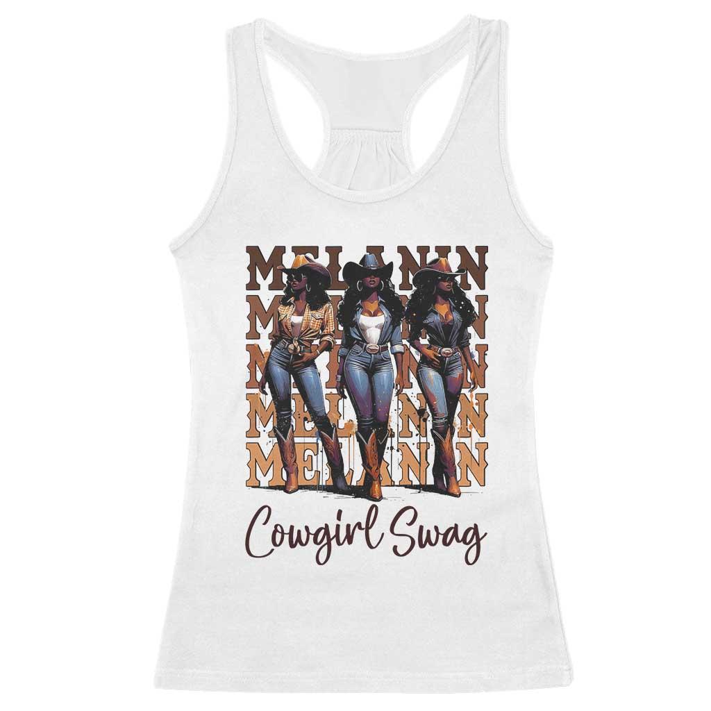 Melanin Cowgirl Swag Racerback Tank Top African American Cowgirls Black History Pride