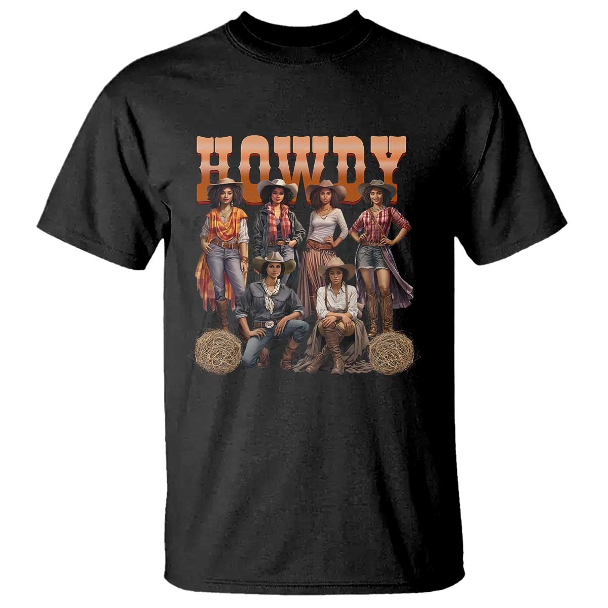 Howdy Melanin Cowgirl T Shirt Black History Western Rodeo Texas