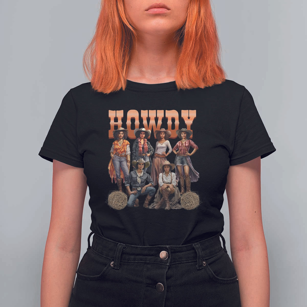 Howdy Melanin Cowgirl T Shirt For Women Black History Western Rodeo Texas